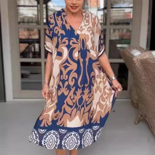 Midi-Sommerkleid Damen im Kaftan-Stil - Bente