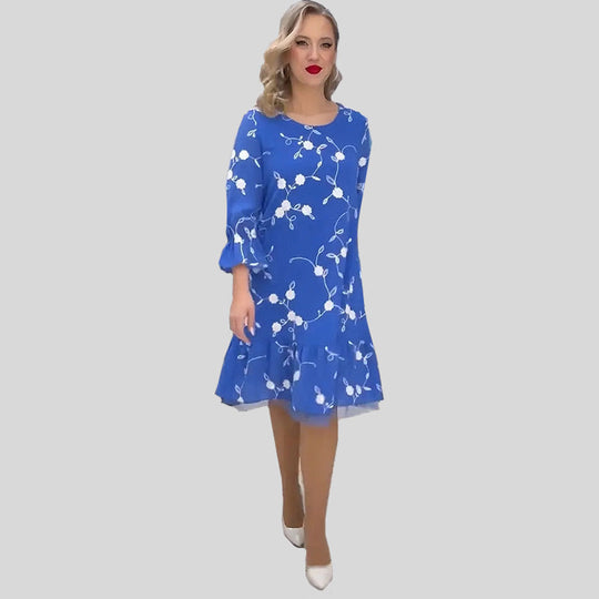 Midi-Sommerkleid Damen mit 3/4-Ärmeln - Elena 1