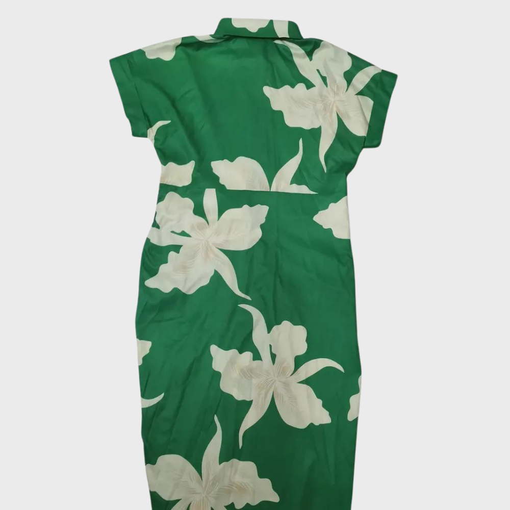 Midi-Sommerkleid Damen mit Kurzen Ärmeln und Knopfleiste - Norielle
