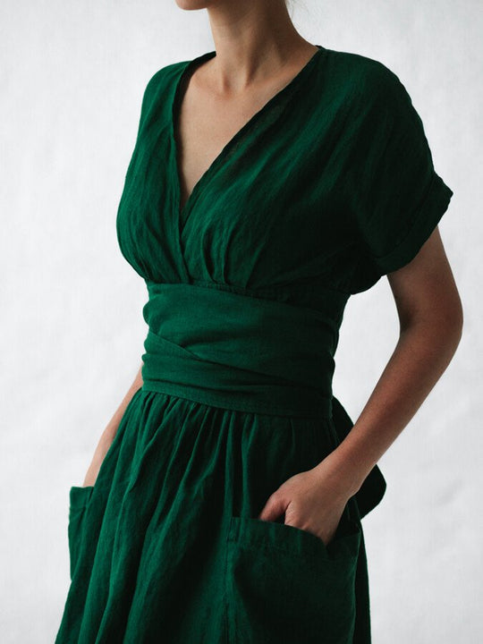 Midi-Sommerkleid Damen mit Schnürung - Chicky 5