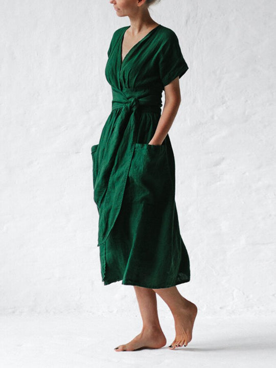 Midi-Sommerkleid Damen mit Schnürung - Chicky 6