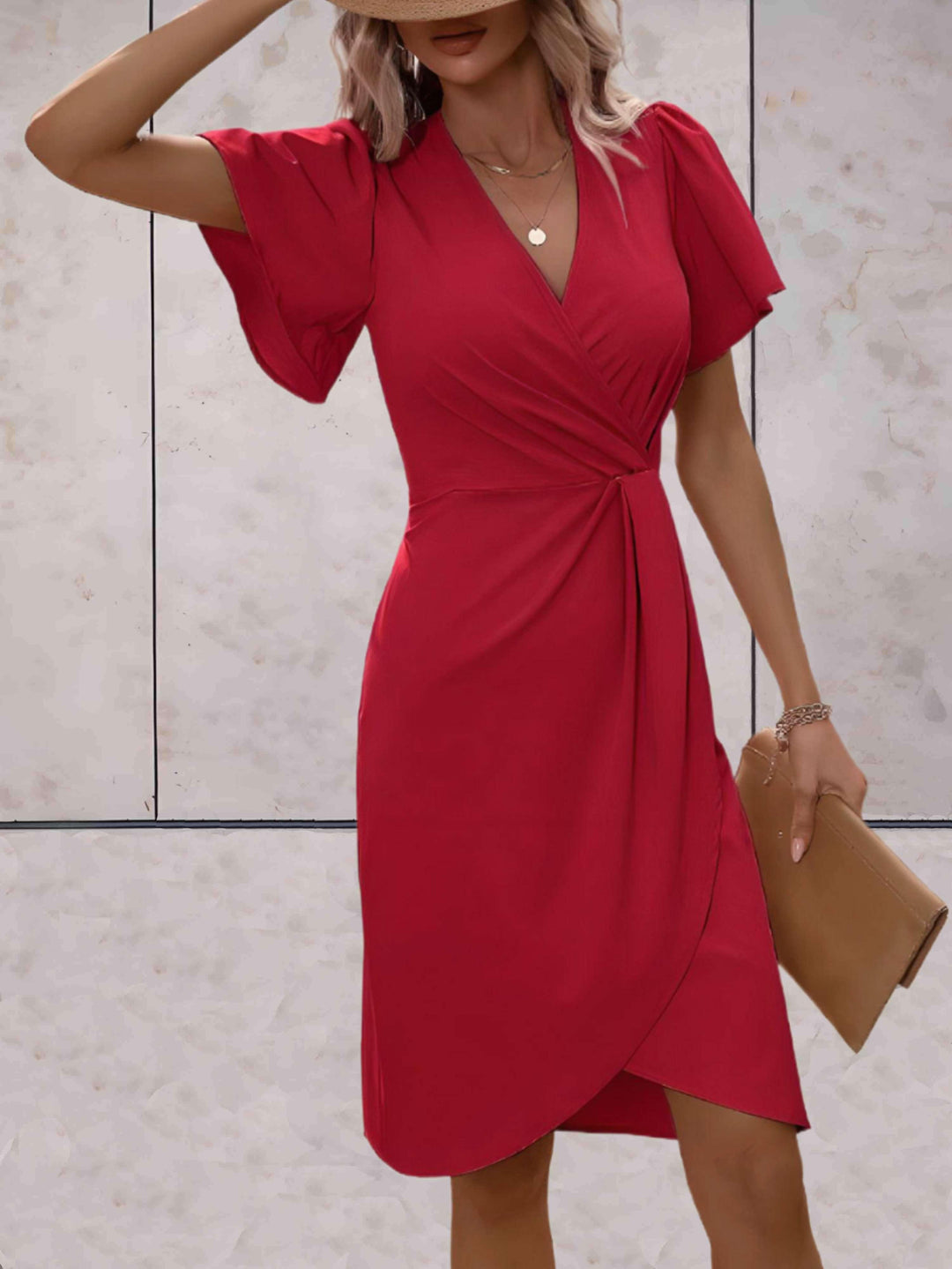 Midi Wikkeljurk | Tailleaccent & V-Hals