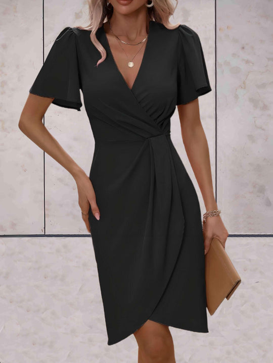 Midi Wikkeljurk | Tailleaccent & V-Hals