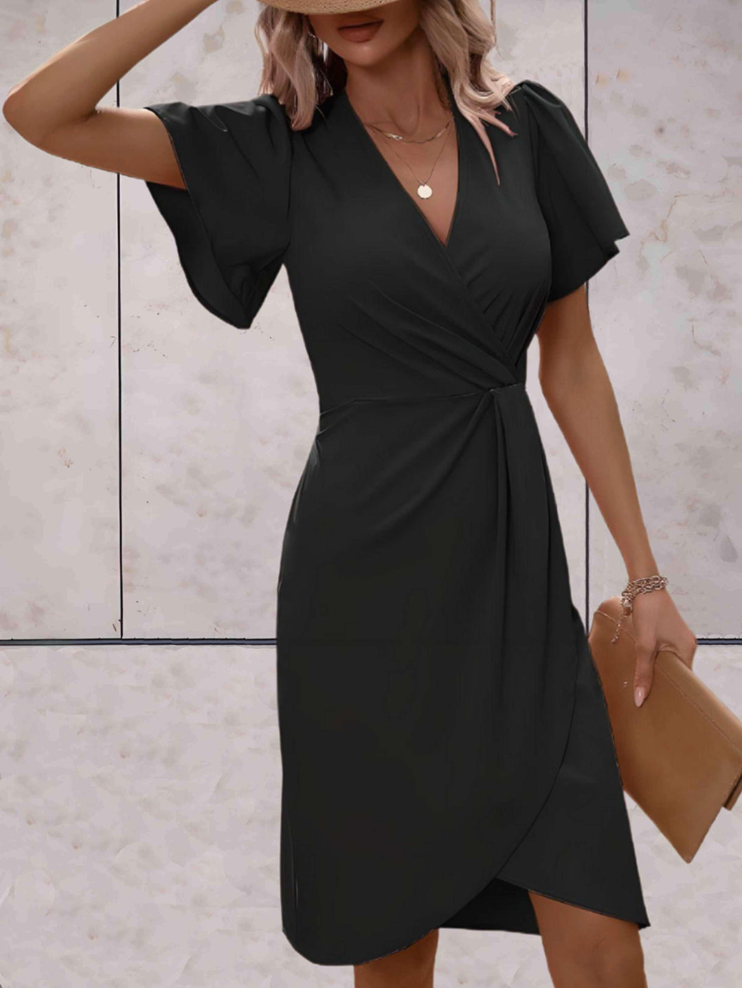 Midi Wikkeljurk | Tailleaccent & V-Hals