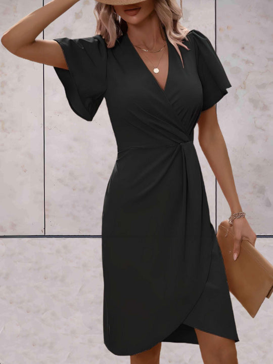 Midi Wikkeljurk | Tailleaccent & V-Hals
