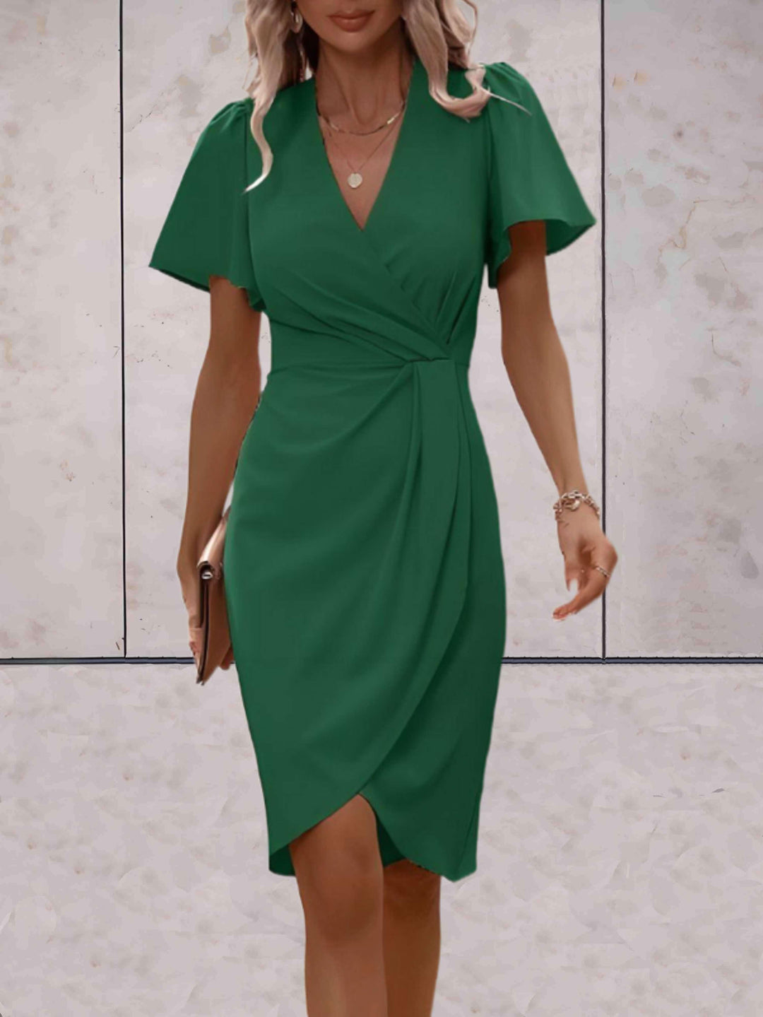 Midi Wikkeljurk | Tailleaccent & V-Hals