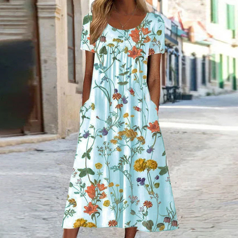 Midi Zomerjurk Dames | Bloemenprint & Vrouwelijk Comfort