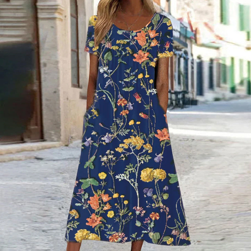 Midi Zomerjurk Dames | Bloemenprint & Vrouwelijk Comfort