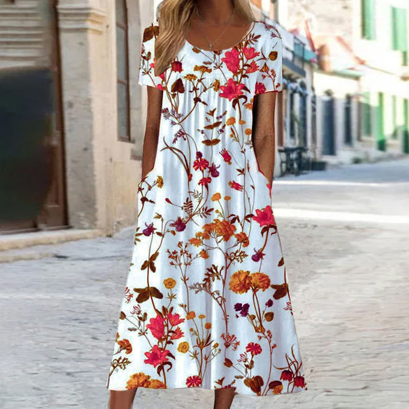 Midi Zomerjurk Dames | Bloemenprint & Vrouwelijk Comfort