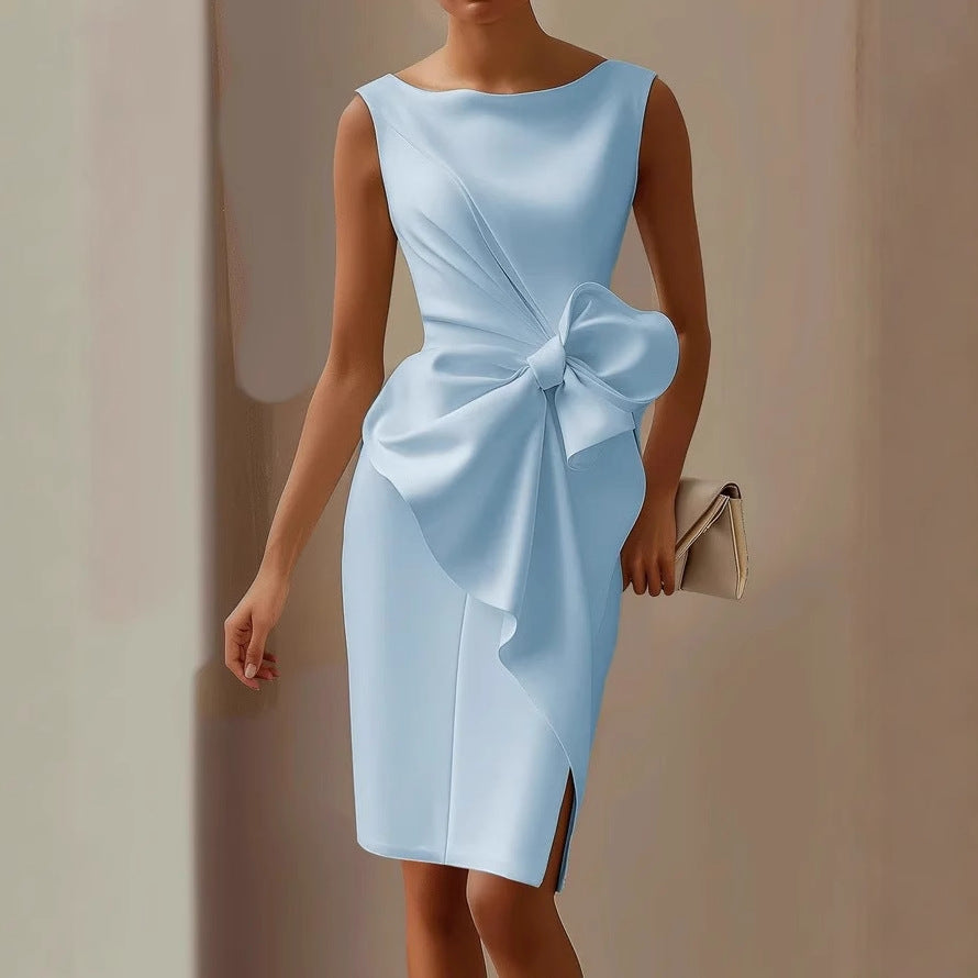 Midi Zomerjurk Dames | Boothals & Strikdetail aan de Zijkant