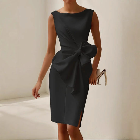 Midi Zomerjurk Dames | Boothals & Strikdetail aan de Zijkant