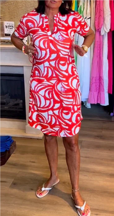 Midi Zomerjurk Dames | Levendige Print & Veelzijdige Dagse Stijl