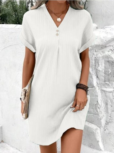 Midi Zomerjurk | V-Hals & Relaxte Pasvorm