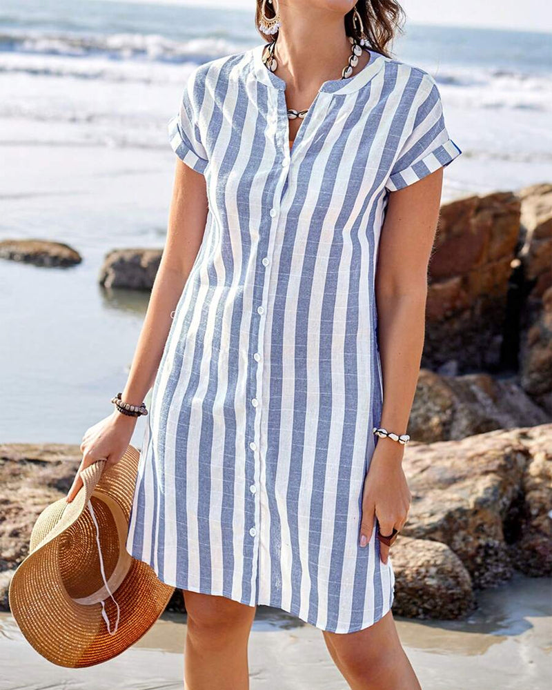 Midi jurk Dames | Gestreept Design & Figuurverlengend Effect