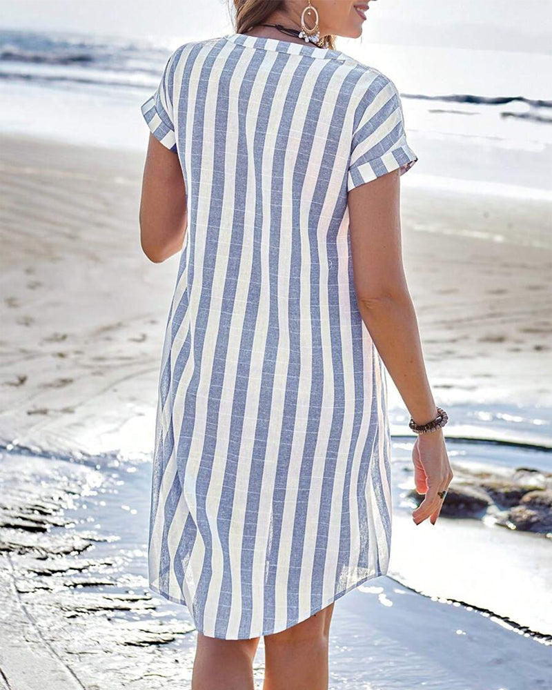 Midi jurk Dames | Gestreept Design & Figuurverlengend Effect