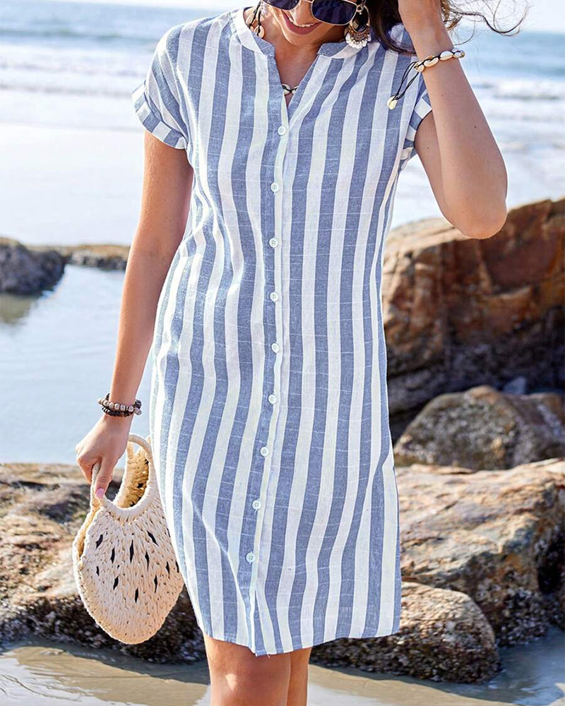 Midi jurk Dames | Gestreept Design & Figuurverlengend Effect