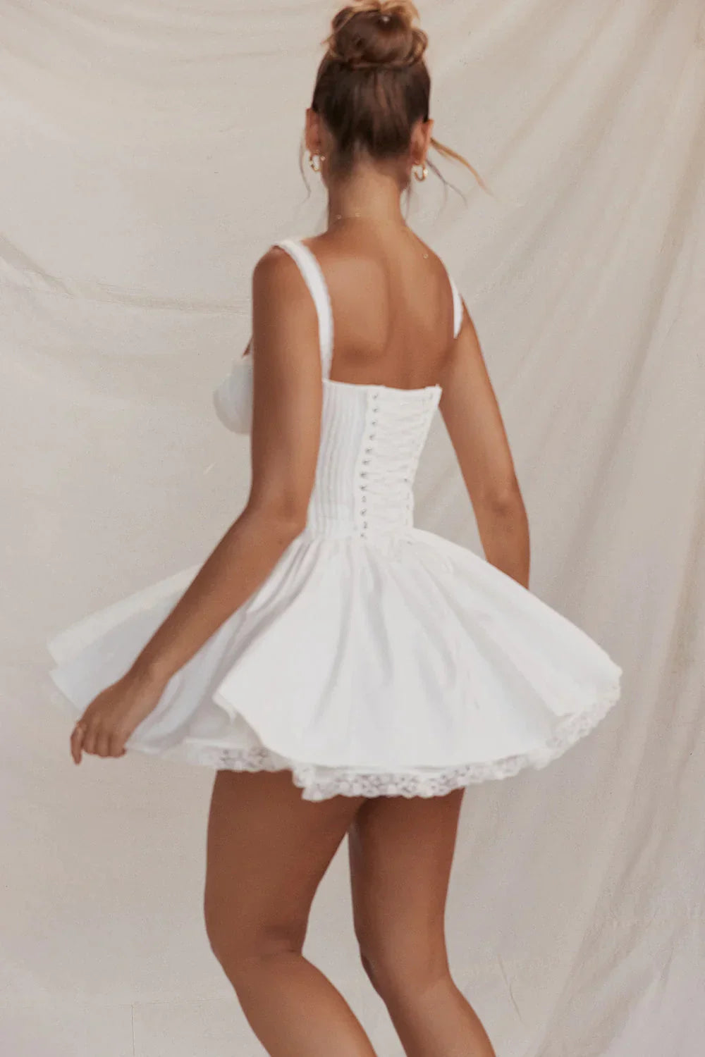 Mini-Galakleid Damen im Korsett-Design mit Spitzenrücken - Lisa