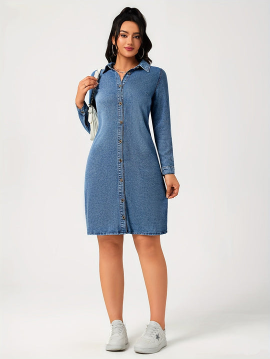 Mini-Jeanskleid Damen mit Langen Ärmeln - Sol 2