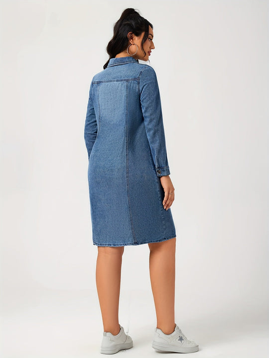 Mini-Jeanskleid Damen mit Langen Ärmeln - Sol 3