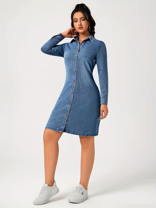 Mini-Jeanskleid Damen mit Langen Ärmeln - Sol 4