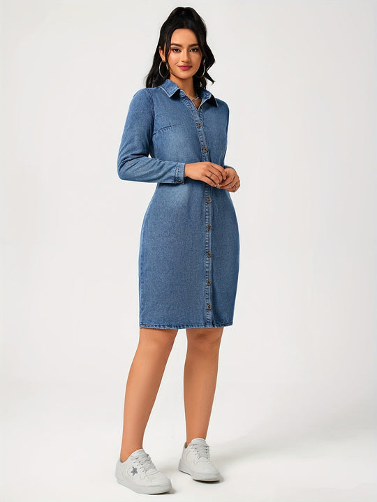 Mini-Jeanskleid Damen mit Langen Ärmeln - Sol 5