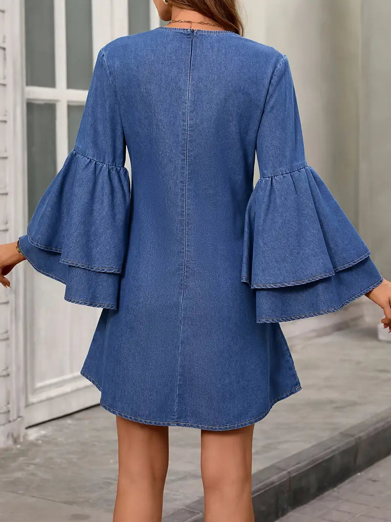 Mini-Jeanskleid Damen mit Weiten Ärmeln - Ottilie