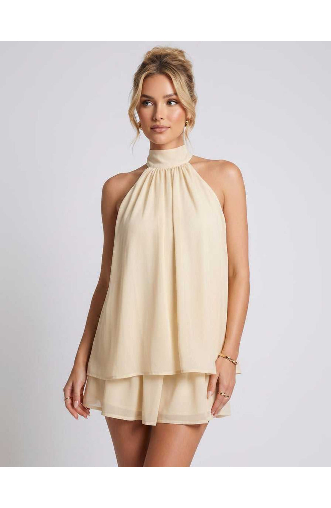 Mini Jurk Dames | Speelse Halterneck