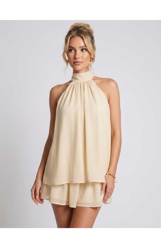 Mini Jurk Dames | Speelse Halterneck