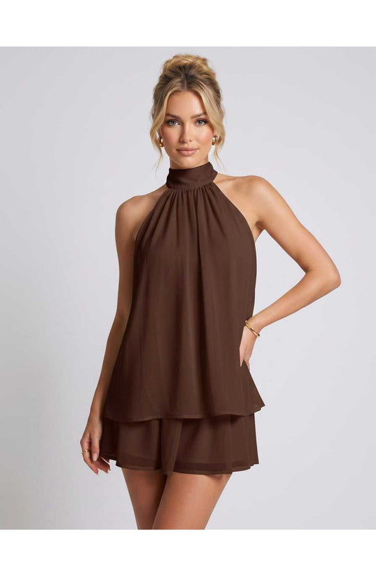 Mini Jurk Dames | Speelse Halterneck