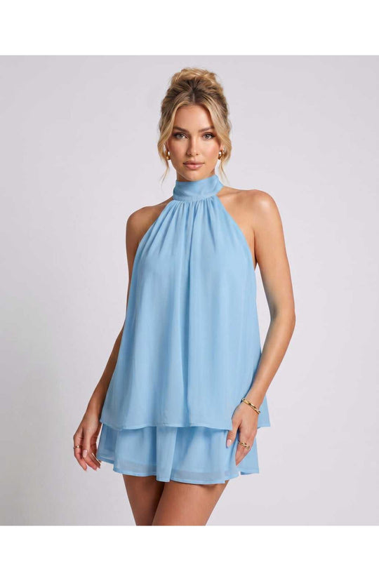 Mini Jurk Dames | Speelse Halterneck