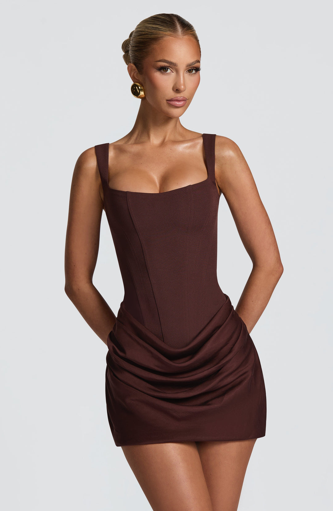 Mini Jurk Dames | Vierkante Halslijn