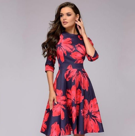 Mini-Sommerkleid Damen mit Blumenprint - Olivia