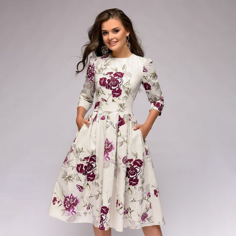 Mini-Sommerkleid Damen mit Blumenprint - Olivia