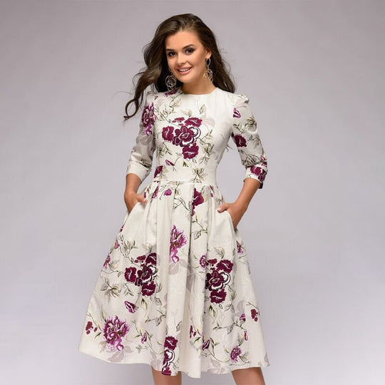Mini-Sommerkleid Damen mit Blumenprint - Olivia