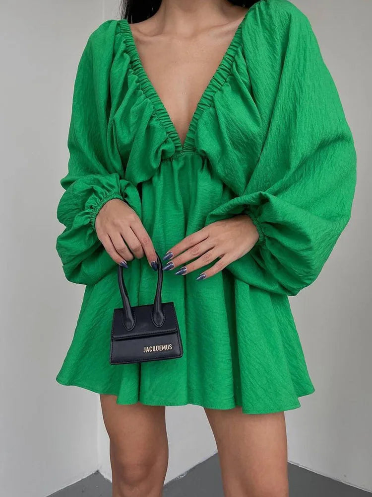 Mini-Sommerkleid Damen mit Langen Ärmeln - Sadie 2