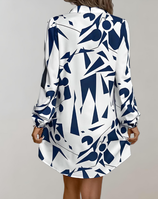 Mini-Sommerkleid Damen mit Langen Ärmeln und Knopfleiste - Mila 3
