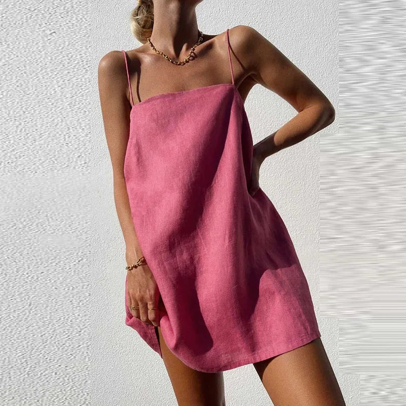 Mini-Sommerkleid Damen mit Riemchen - Arvella 5