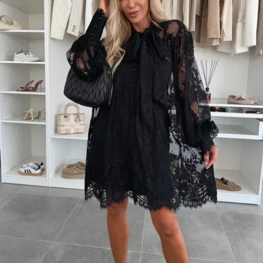 Mini-Spitzenkleid Damen mit Langen Ärmeln - Sophie