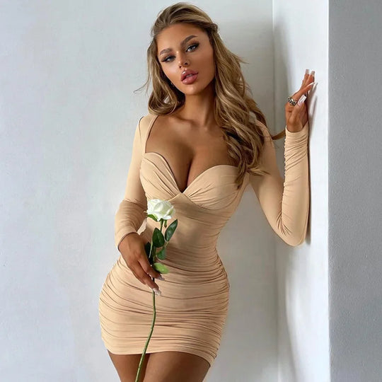 Minikleid Damen mit Langen Ärmeln - Rosy 2