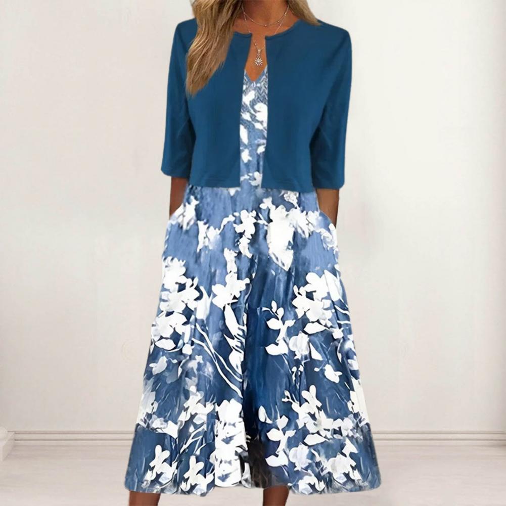 ModeParisienne® Elbera | Rozen Elegante Jurk & Jas Set 1