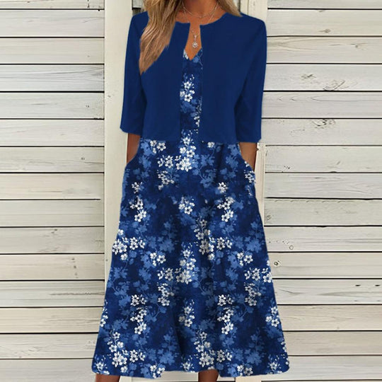 ModeParisienne® Elbera | Rozen Elegante Jurk & Jas Set 3