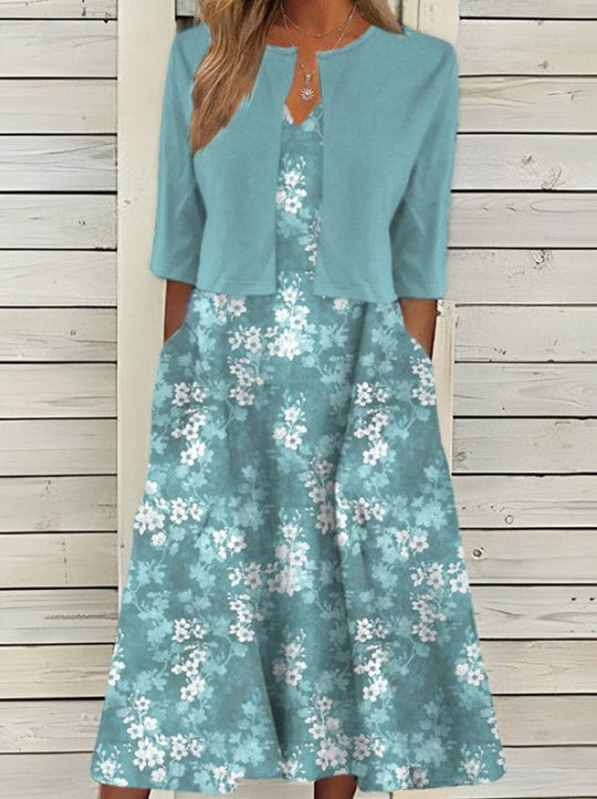 ModeParisienne® Elbera | Rozen Elegante Jurk & Jas Set 6