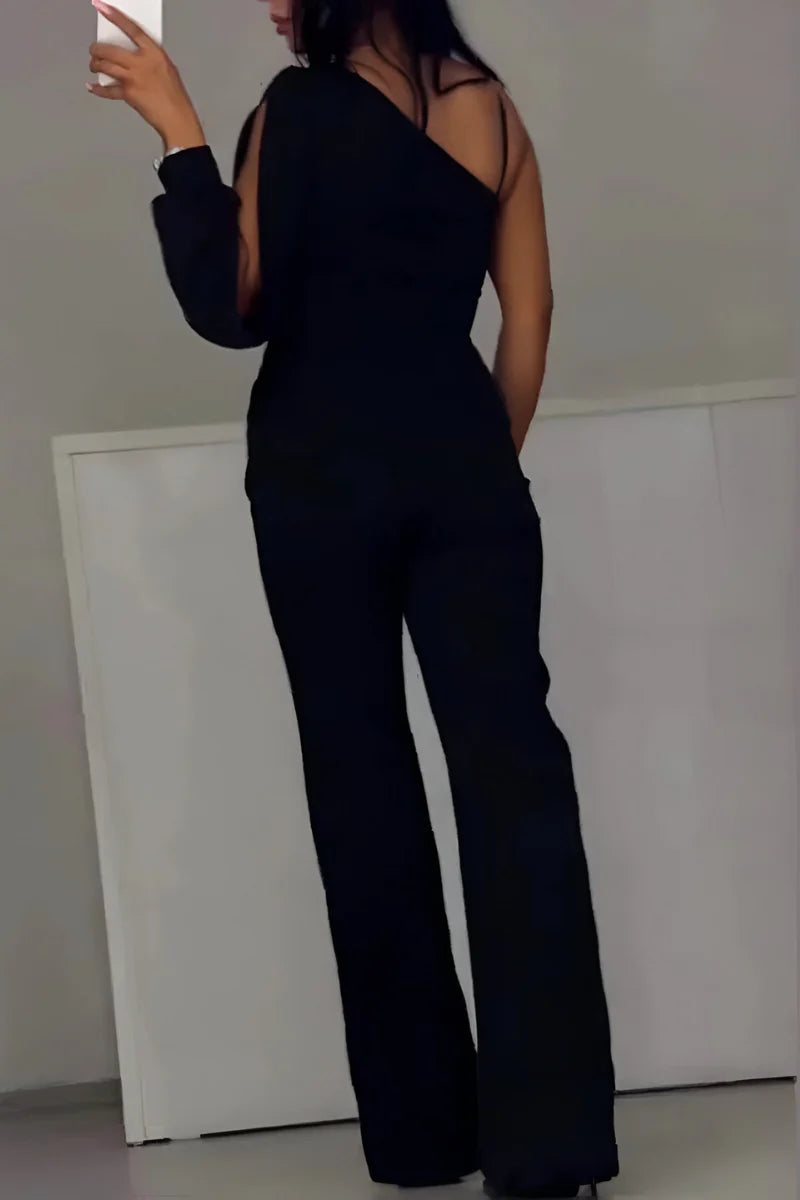 Moderner Jumpsuit Damen | One-Shoulder & Weite Beine 2