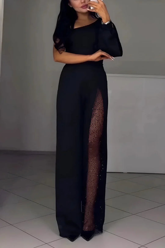 Moderner Jumpsuit Damen | One-Shoulder & Weite Beine 3