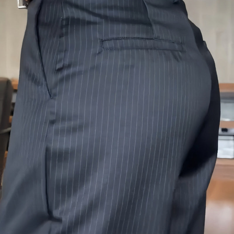 Damen Anzughose Hohe Taille Figurbetont Business Hose 8