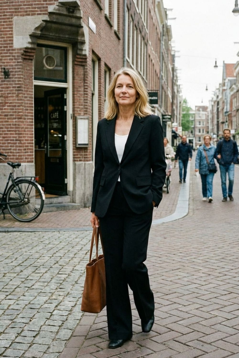 Hosenanzug Damen | Taillierter Blazer & Schlaghose 4