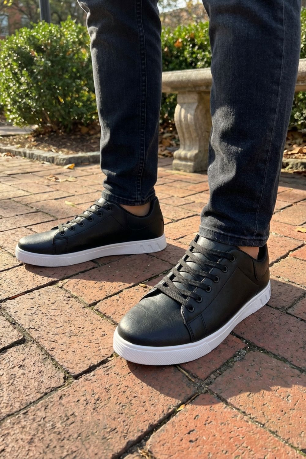 Herren Sneaker Schnürung Kontrastsohle Freizeitschuh Alltag 3
