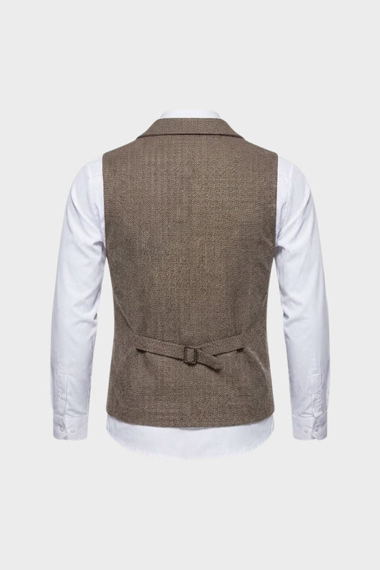 Herren Anzugweste Knopfleiste Taschen Slim Fit Weste 2