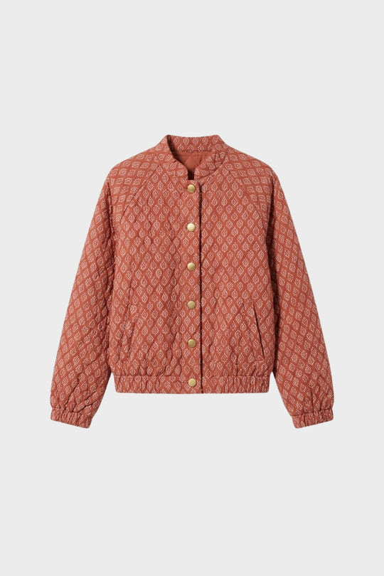 Damen Steppjacke Stehkragen Druckknöpfe Elastische Abschlüsse 1