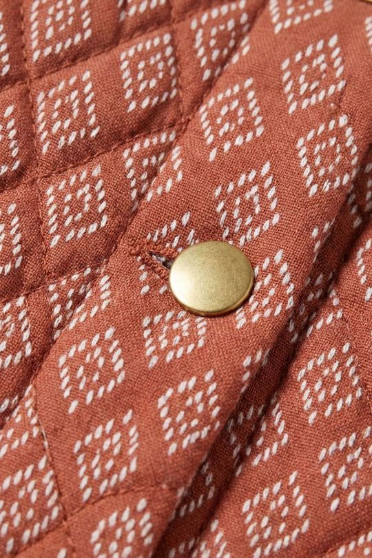 Damen Steppjacke Stehkragen Druckknöpfe Elastische Abschlüsse 3